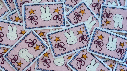 ribbon bunny sticker