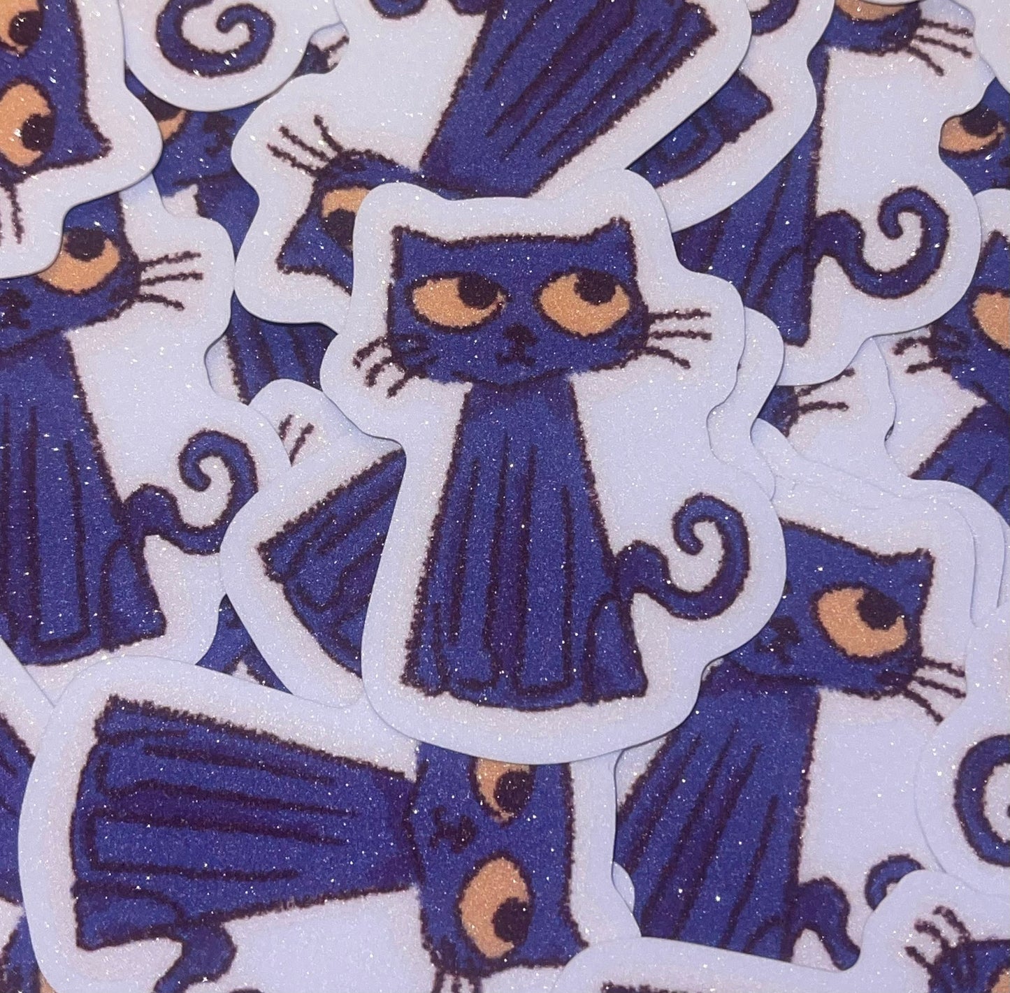 glitter cat sticker