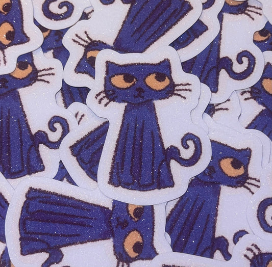 glitter cat sticker